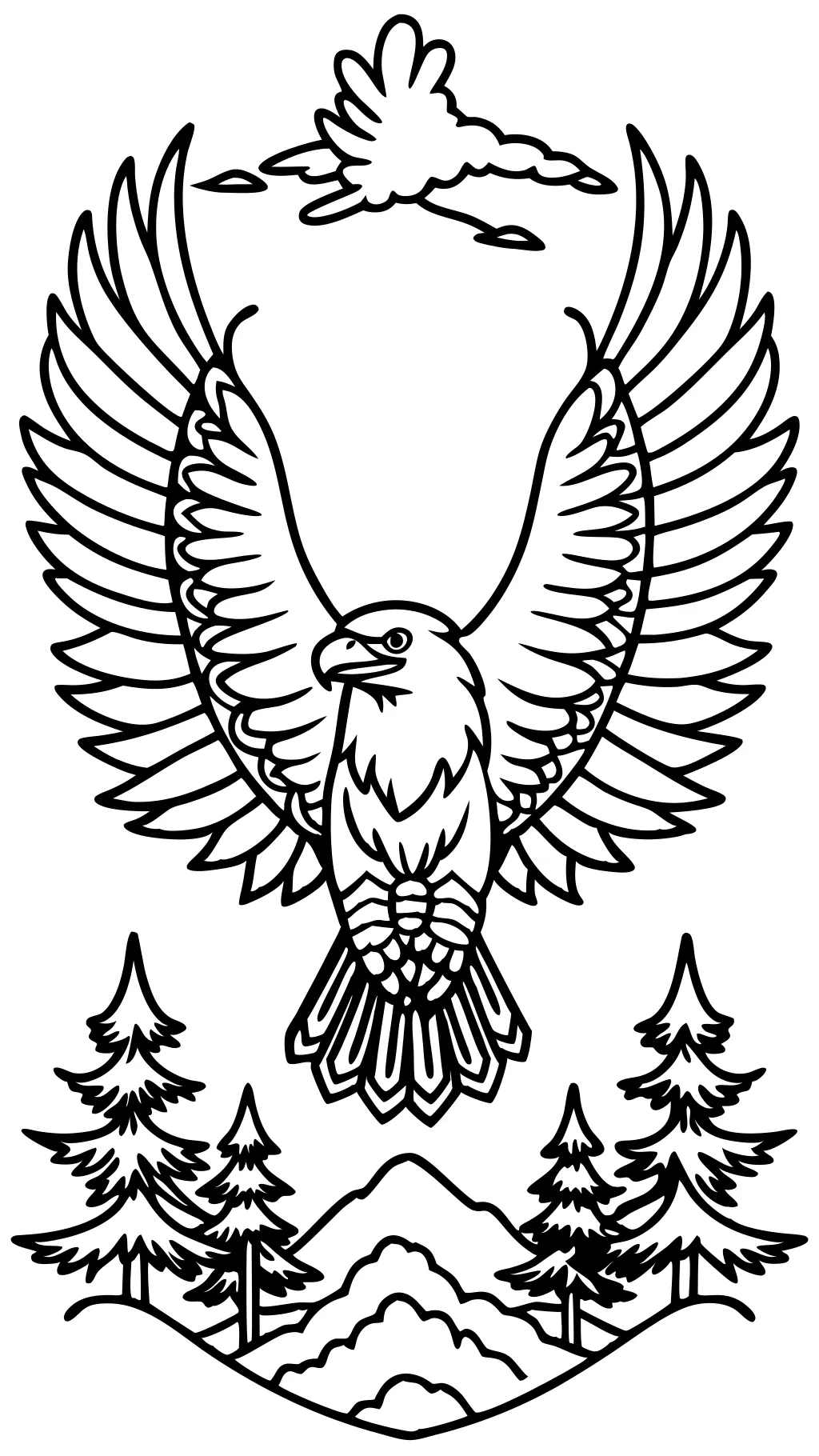 coloring page bald eagle